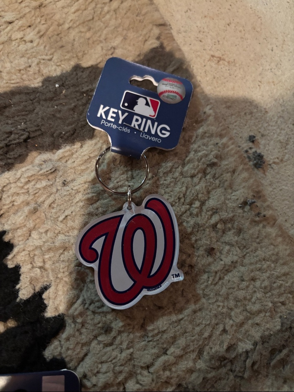 MLB Washington Nationals Red & White Logo Key Ring
